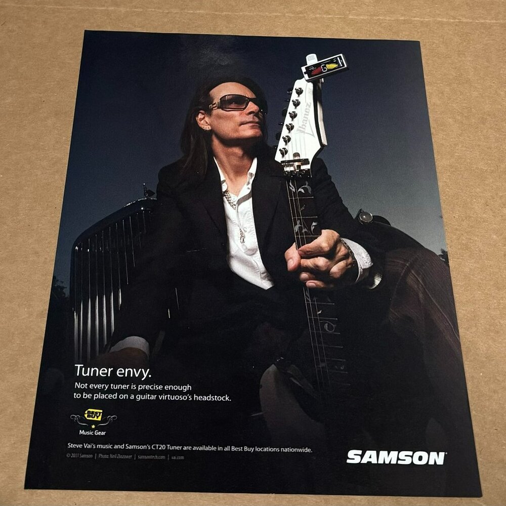 Steve Vai - Samson Mics - 2011 Print Advertisement
